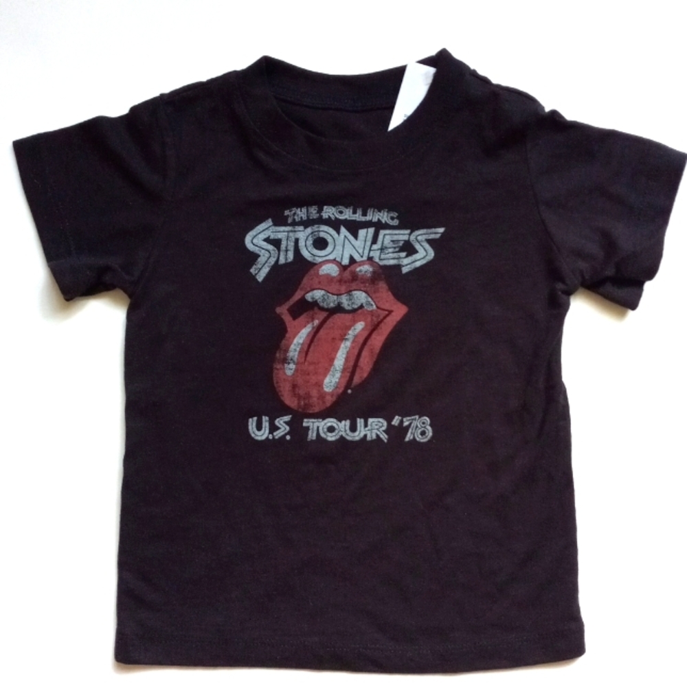 THE ROLLING STONES BLACK SHORTLEEVE T-SHIRT